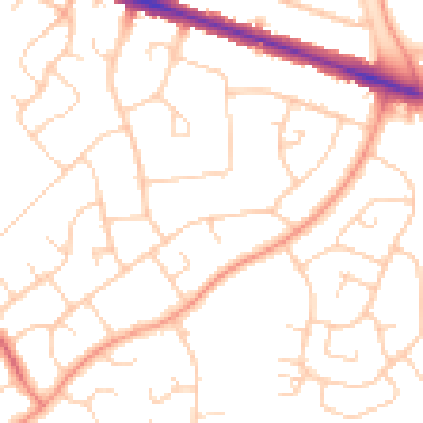 Daytime road noise heatmap for HP21 7EH