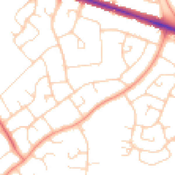 Daytime road noise heatmap for HP21 7EJ