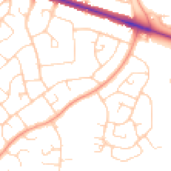Daytime road noise heatmap for HP21 7EL
