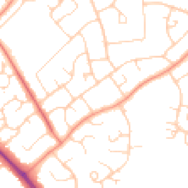 Daytime road noise heatmap for HP21 7EQ