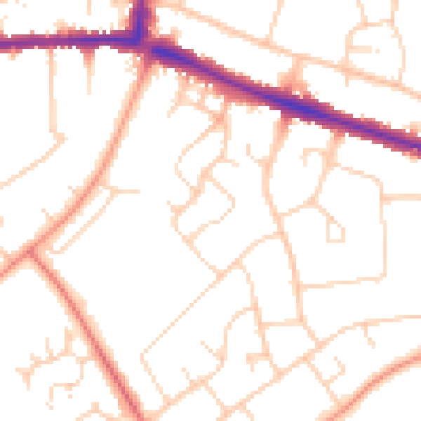 Daytime road noise heatmap for HP21 7HH