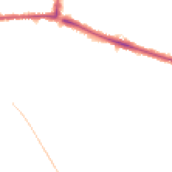 Night-time road noise heatmap for HP21 7HH