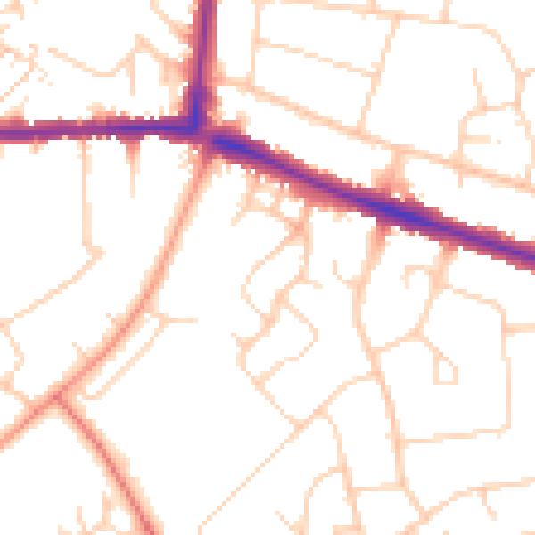Daytime road noise heatmap for HP21 7JA