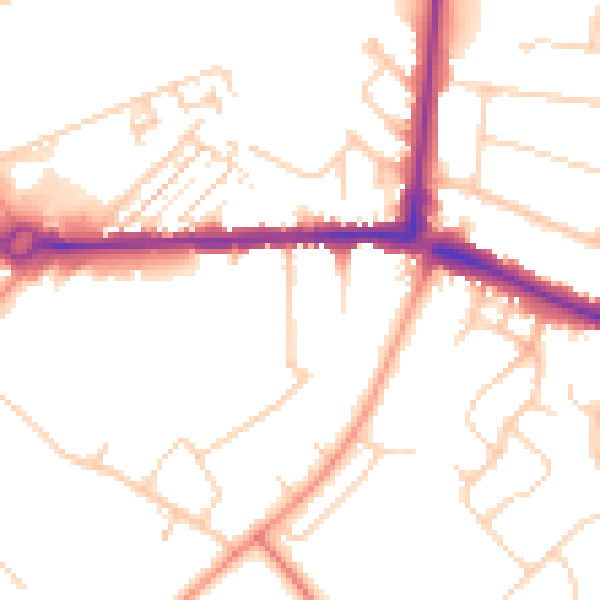 Daytime road noise heatmap for HP21 7JN