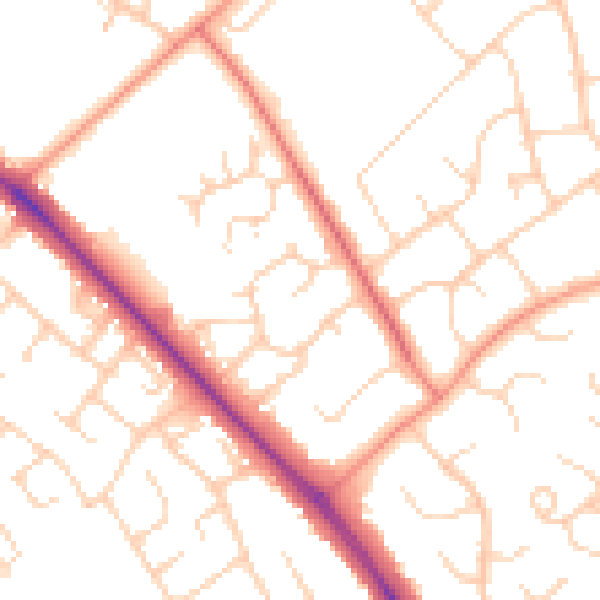 Daytime road noise heatmap for HP21 7JU