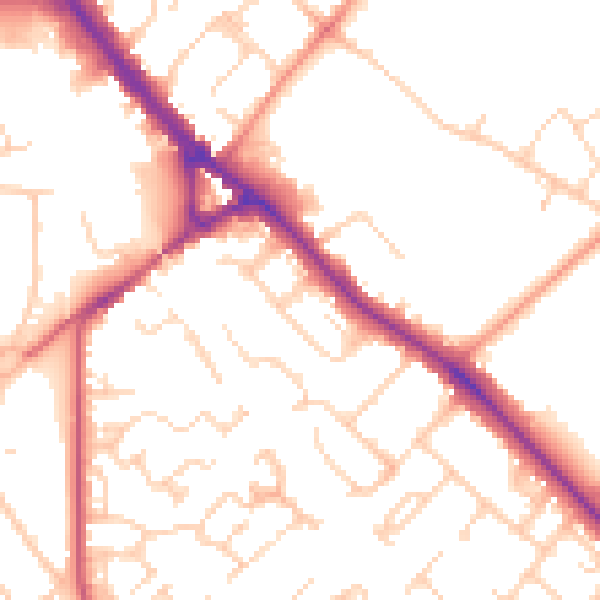 Daytime road noise heatmap for HP21 7LF