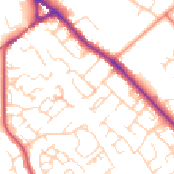 Daytime road noise heatmap for HP21 7LU