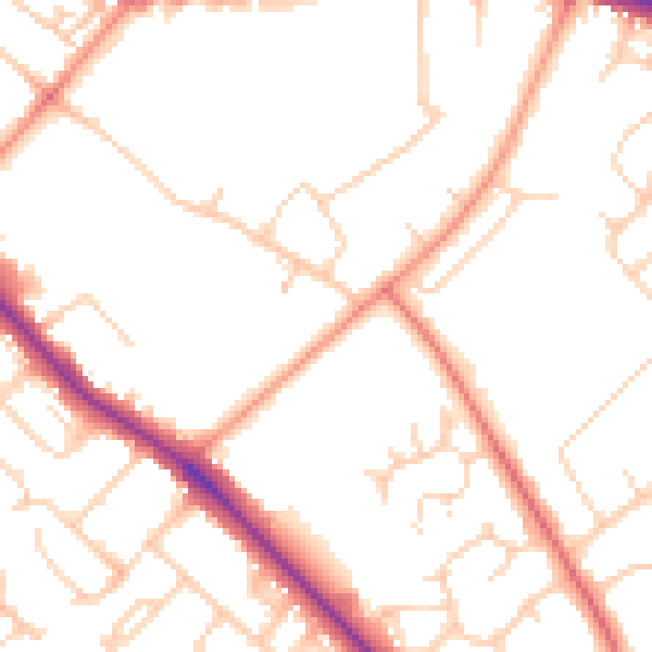 Daytime road noise heatmap for HP21 7PR