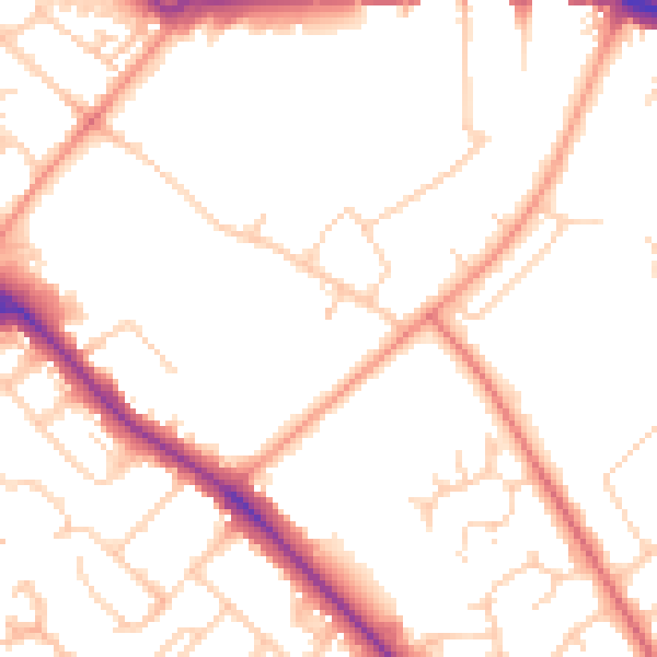 Daytime road noise heatmap for HP21 7PU