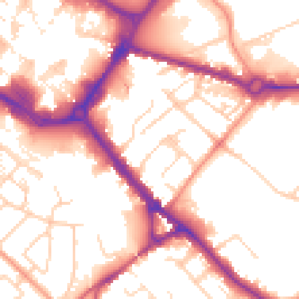 Daytime road noise heatmap for HP21 7RD