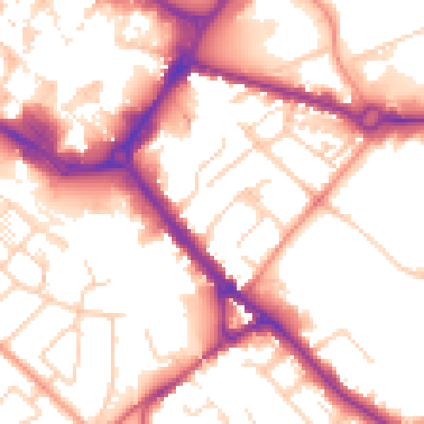 Daytime road noise heatmap for HP21 7RE