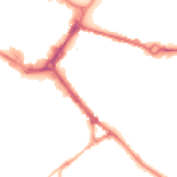 Night-time road noise heatmap for HP21 7RE