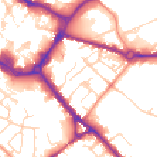 Daytime road noise heatmap for HP21 7RG