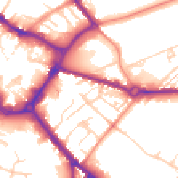 Daytime road noise heatmap for HP21 7RN