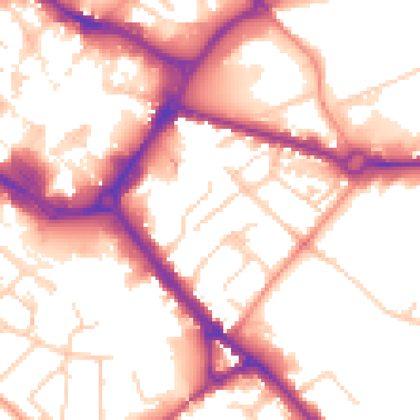 Daytime road noise heatmap for HP21 7SA