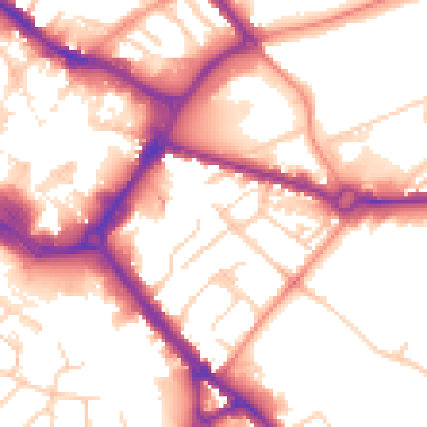 Daytime road noise heatmap for HP21 7SB