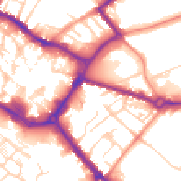 Daytime road noise heatmap for HP21 7SF