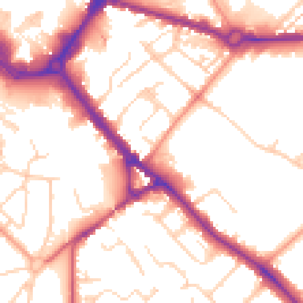 Daytime road noise heatmap for HP21 7SR