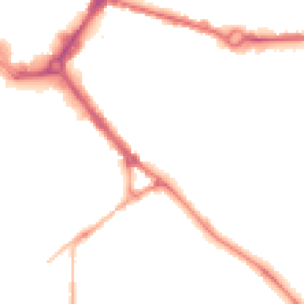 Night-time road noise heatmap for HP21 7SR