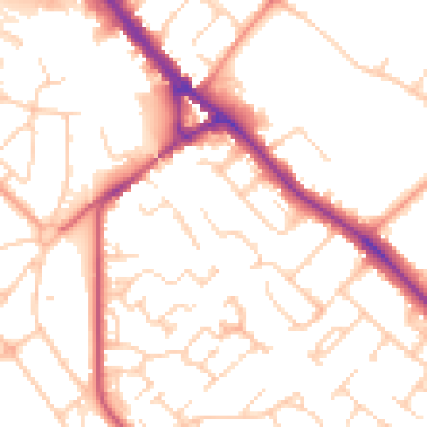 Daytime road noise heatmap for HP21 7TG