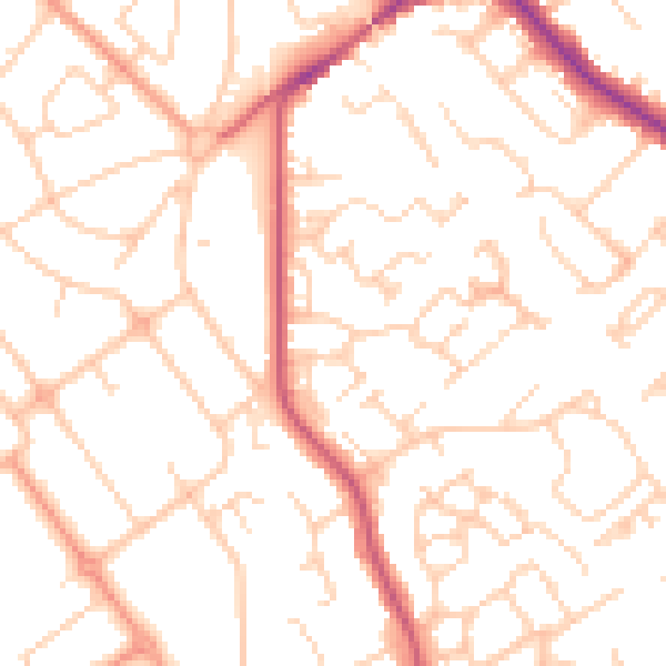 Daytime road noise heatmap for HP21 8AF