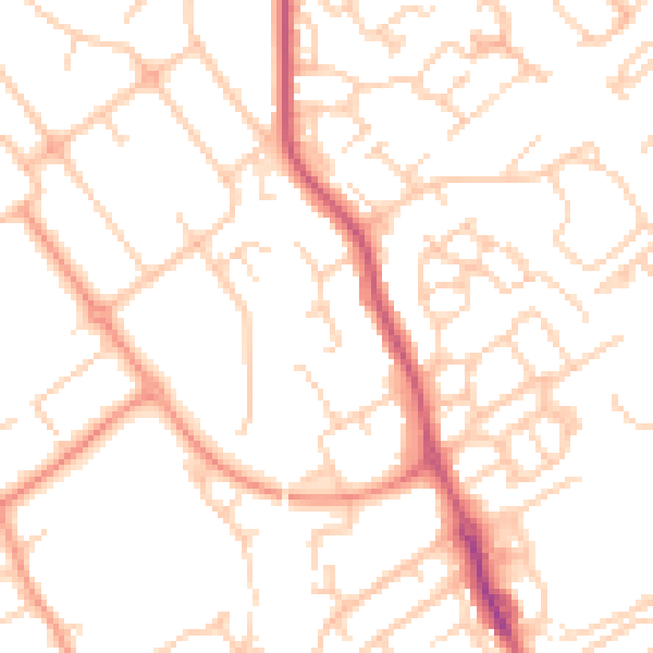 Daytime road noise heatmap for HP21 8AH