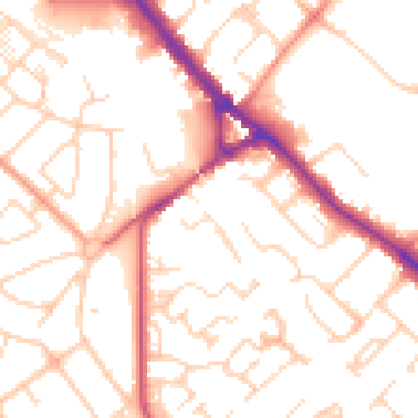 Daytime road noise heatmap for HP21 8BN