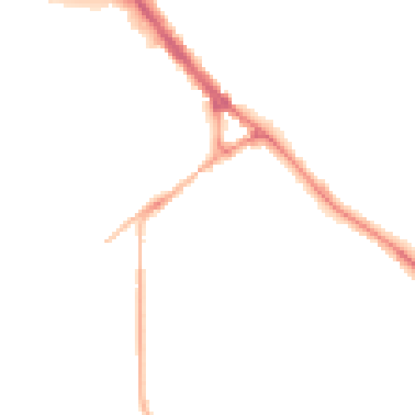 Night-time road noise heatmap for HP21 8BN