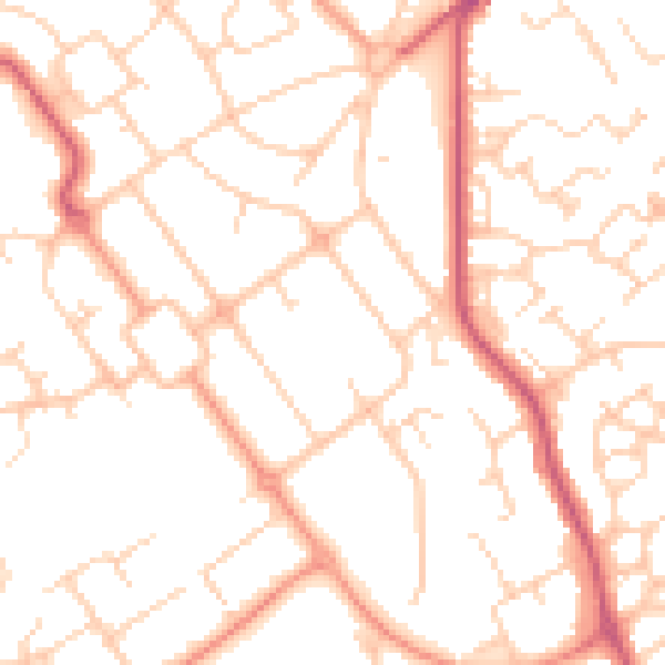 Daytime road noise heatmap for HP21 8DS