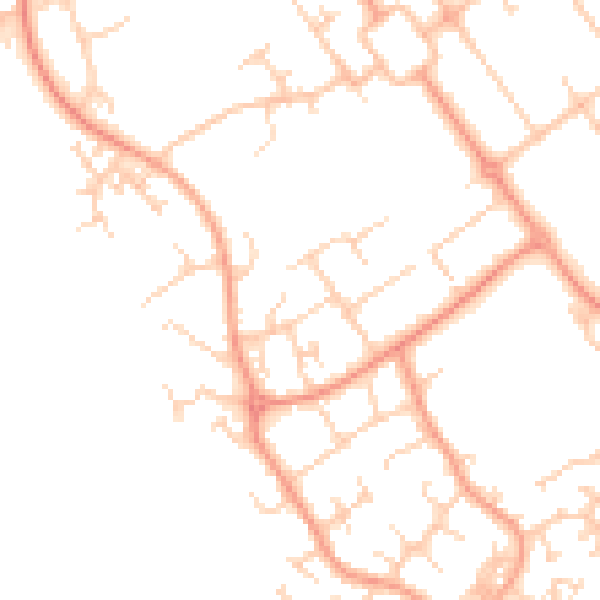 Daytime road noise heatmap for HP21 8EQ