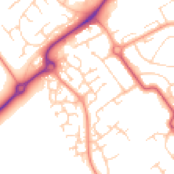 Daytime road noise heatmap for HP21 8FP
