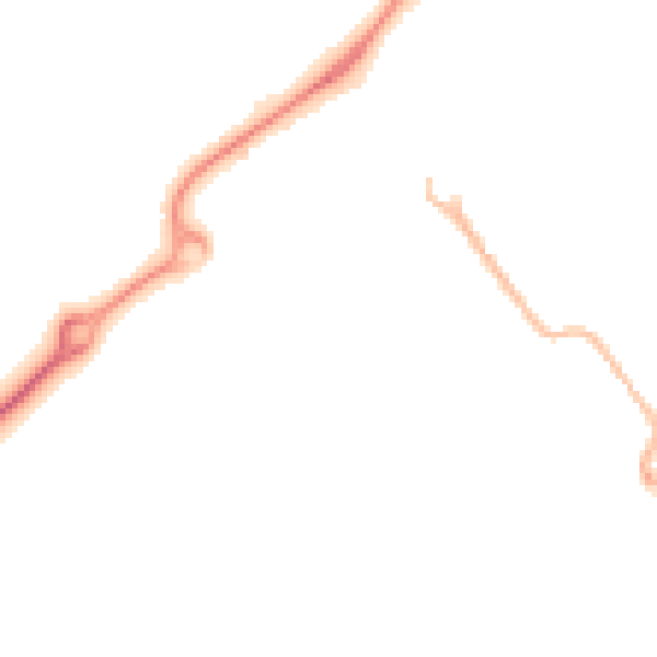 Night-time road noise heatmap for HP21 8FP