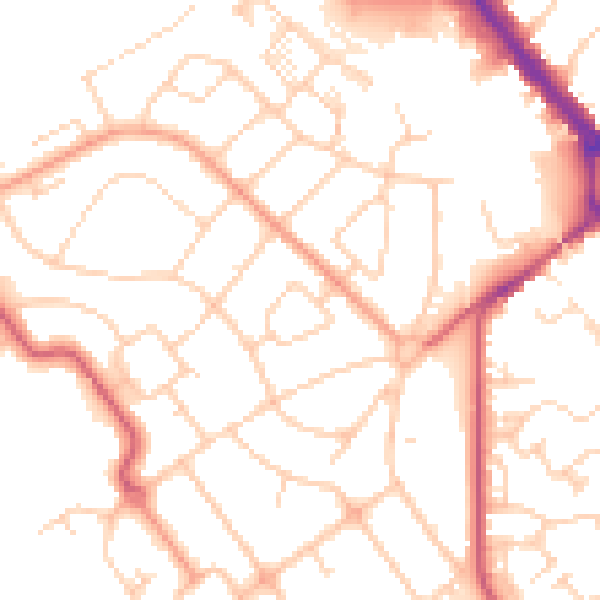 Daytime road noise heatmap for HP21 8JG
