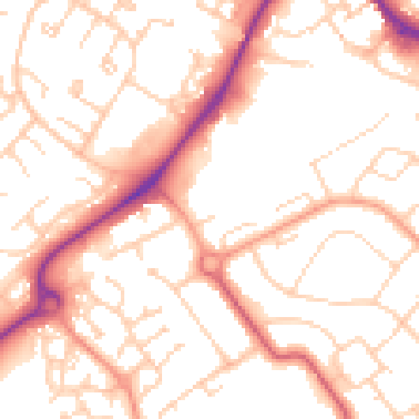 Daytime road noise heatmap for HP21 8LT