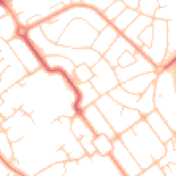 Daytime road noise heatmap for HP21 8NW