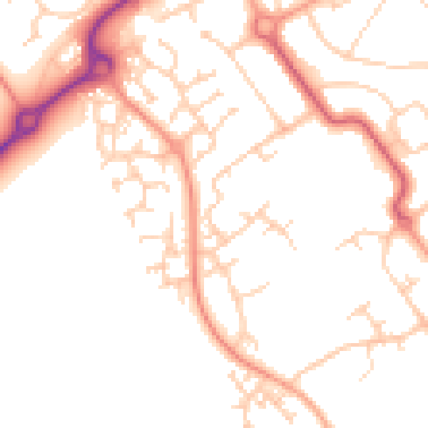 Daytime road noise heatmap for HP21 8PH