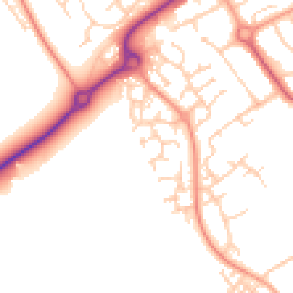 Daytime road noise heatmap for HP21 8PT