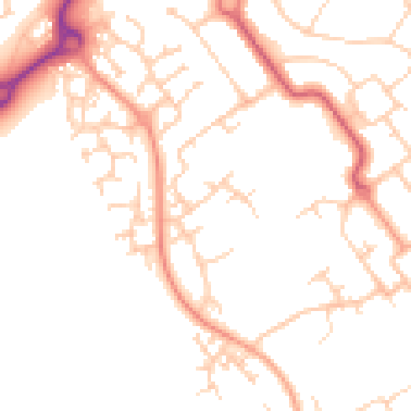 Daytime road noise heatmap for HP21 8QB