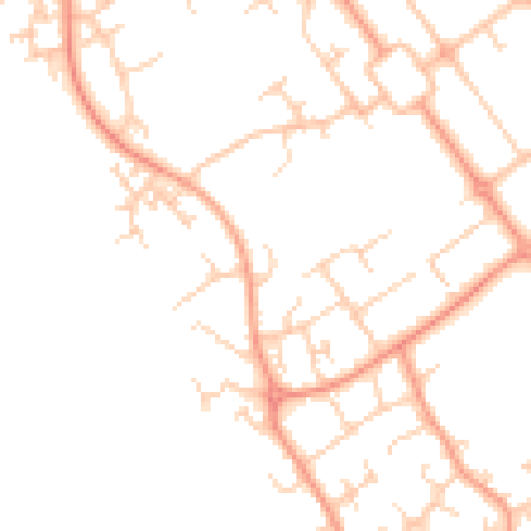 Daytime road noise heatmap for HP21 8RP
