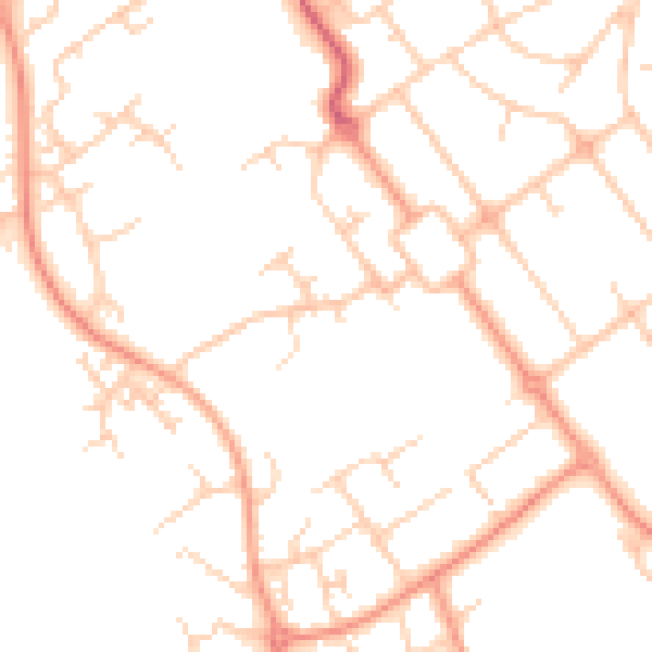 Daytime road noise heatmap for HP21 8TA