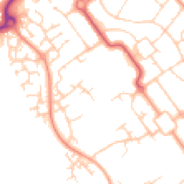 Daytime road noise heatmap for HP21 8TW