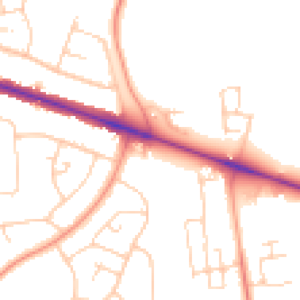 Daytime road noise heatmap for HP21 9BB
