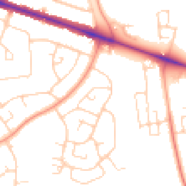 Daytime road noise heatmap for HP21 9BU