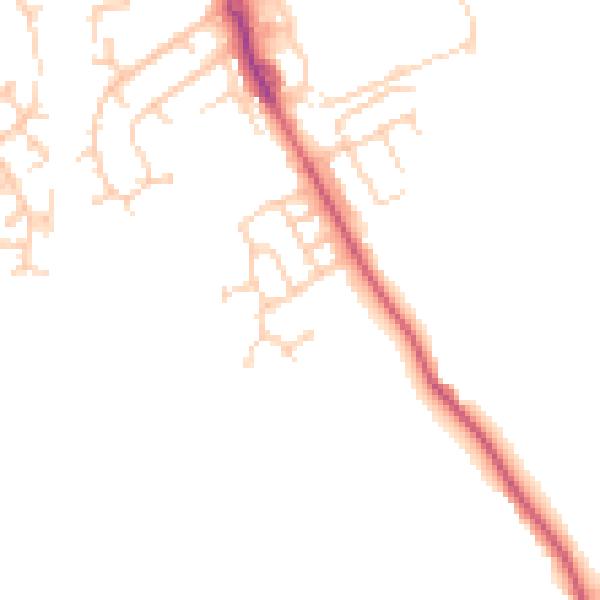 Daytime road noise heatmap for HP21 9FQ