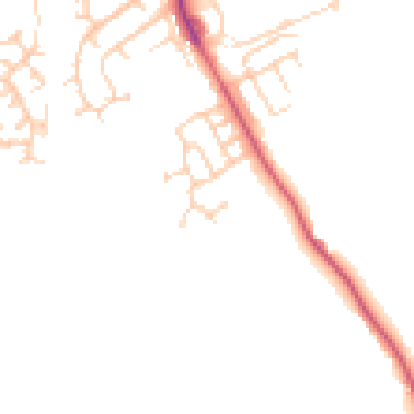 Daytime road noise heatmap for HP21 9FU