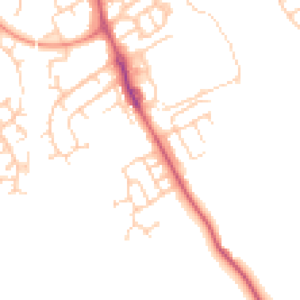 Daytime road noise heatmap for HP21 9GD