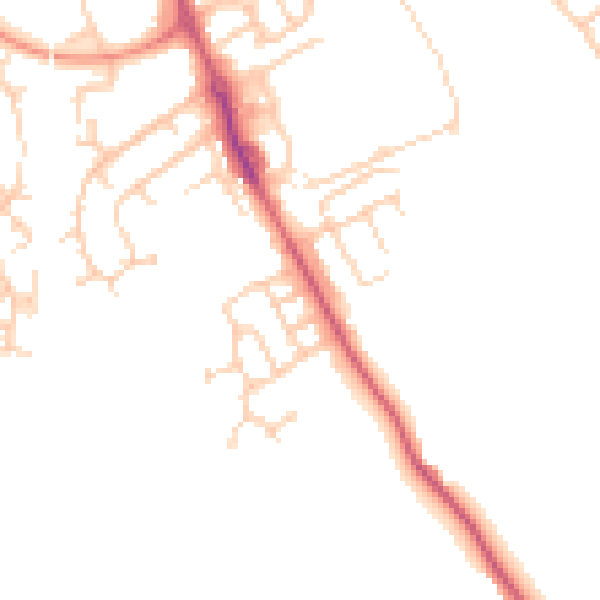 Daytime road noise heatmap for HP21 9GH