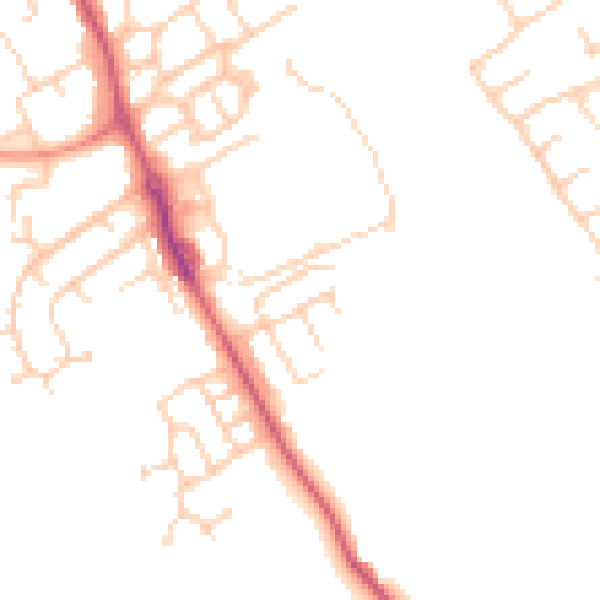 Daytime road noise heatmap for HP21 9GS