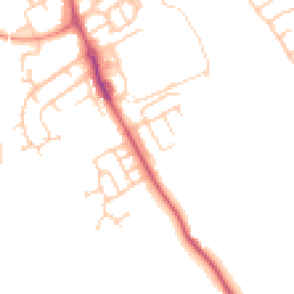 Daytime road noise heatmap for HP21 9GT