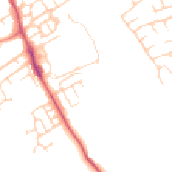 Daytime road noise heatmap for HP21 9GU